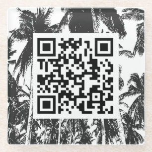QR-code palmboom Ontwerpglas Onderzetter Glazen Onderzetter