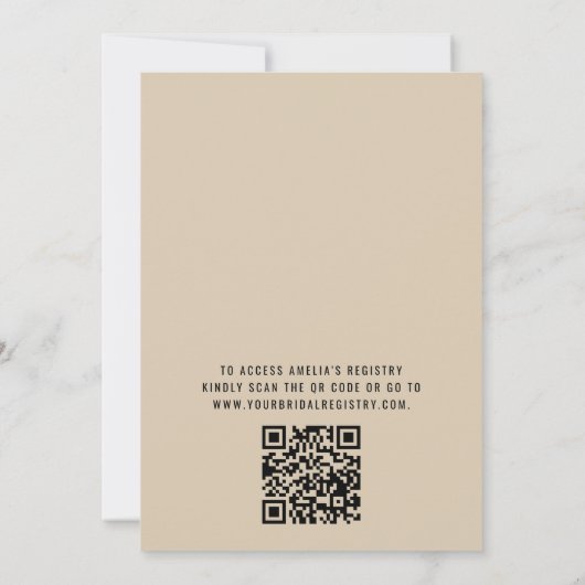 QR Code Parels en Prosecco Vrijgezellenfeest Kaart (Achterkant)