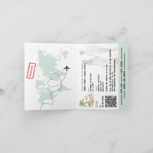 QR Code Paspoort Strand Wereldkaart Marine Blauw G (Binnen)