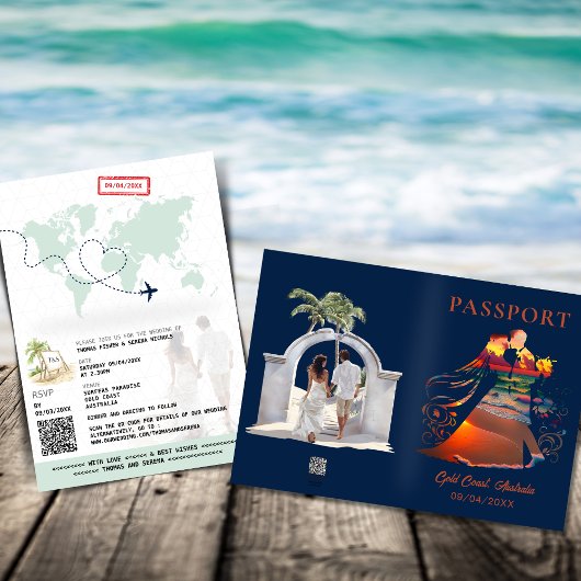 QR Code Paspoort Zonsondergang Tropische Strand Br