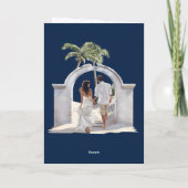 QR Code Passport Beach Wedding Carte du monde Invi (Dos)