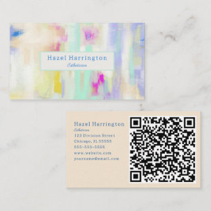 QR Code Pastel Carte de visite Artiste