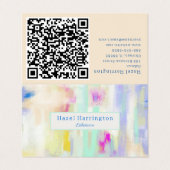 QR Code Pastel Plier Carte de visite Artistique (Extérieur déplié)