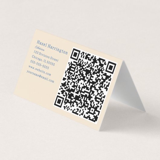 QR Code Pastel Plier Carte de visite Artistique (Dos)