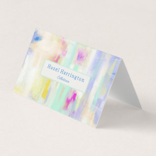 QR Code Pastel Plier Carte de visite Artistique