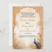 QR Code Pauw Palm Garden Indiase bruiloft Kaart (Voorkant)
