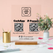 QR Code Pay | CashApp PayPal Scan-to-Pay Logo Acryl Bord (Huwelijk)