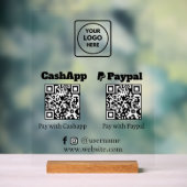 QR Code Pay | CashApp PayPal Scan-to-Pay Logo Acryl Bord (Neutraal)