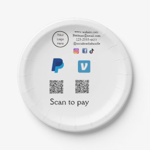 QR-code PayPal venmo scan betalen sociale media to Papieren Bordje
