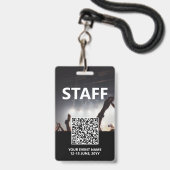 Qr Code Personeel Badge Aangepaste evenementtoegan (Voorkant met koord)