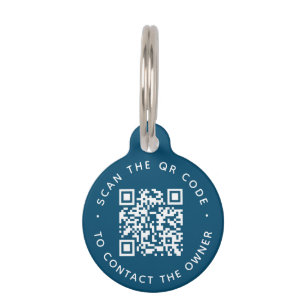 QR code Pet ID Tag Halsjes Honden & Kat Rond Label Huisdierpenning