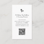 QR-code Pet Sitter Cute Winking Cat Gray Visitekaartje (Achterkant)