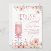 QR Code Petals & Prosecco Foto Vrijgezellenfeest Kaart (Voorkant)