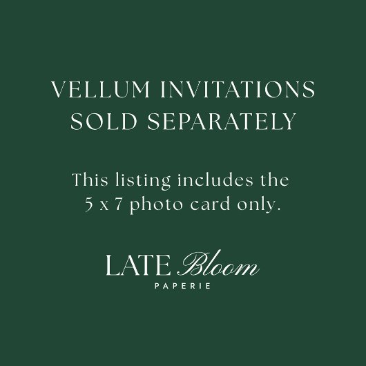 QR Code Photo Card for Vellum Wedding Invitations