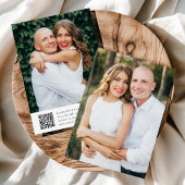 QR Code Photo Card for Vellum Wedding Invitations Kaart