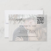QR code photo élégante réponse mariage RSVP carte (Devant)