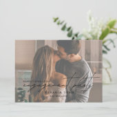 QR Code Photo Happily Ever After Engagement Party Kaart (Staand voorkant)