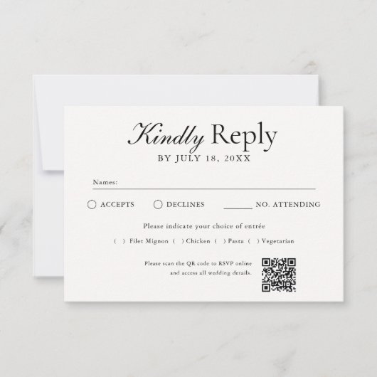 QR Code Photo Off White RSVP (Devant)