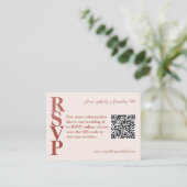QR Code photo Terracotta moderne mariage carte RSV (Debout devant)
