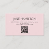 QR Code Pink Agate Marble Carte de visite (Dos)