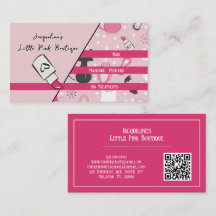 QR Code Pink Girly Mid-Century Salon