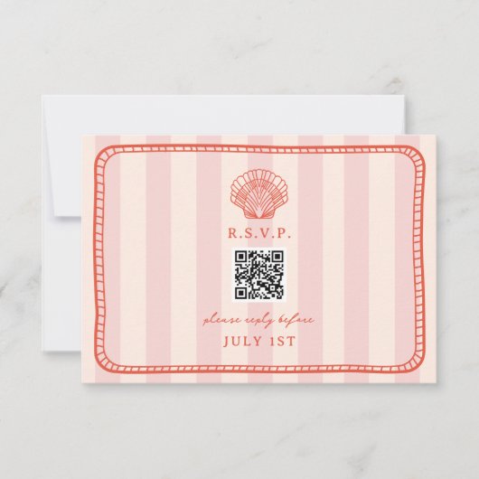 QR Code Pink Strike Shell Mariage QR RSVP (Devant)