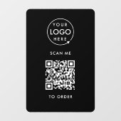 QR-code Plaats | Zwarte Business Logo Raamsticker (Vel)
