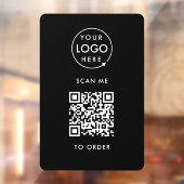 QR-code Plaats | Zwarte Business Logo Raamsticker (Vel 2)