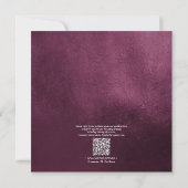 QR Code Plum Paars Mauve Floral Waterverf Script Kaart (Achterkant)