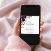 QR Code Plum Paars Mauve Floral Waterverf Script Kaart