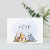 QR Code Pooh Beer Shower RSVP Bedankkaart (Staand voorkant)