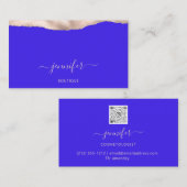 QR Code Powder Blush Royal Blue Event Planner Visitekaartje (Voorkant / Achterkant)