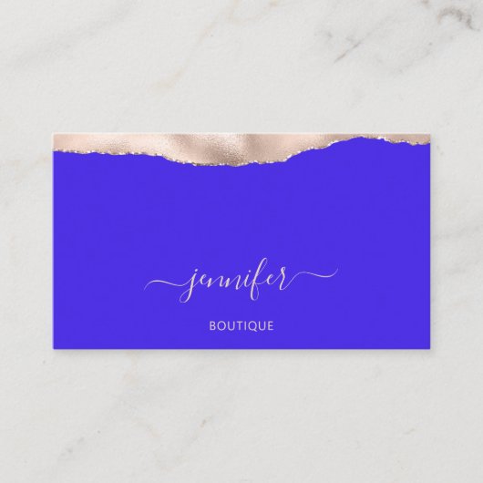 QR Code Powder Blush Royal Blue Event Planner Visitekaartje (Voorkant)