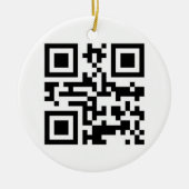 QR-code - Prettige feestdagen! Keramisch Ornament (Voorkant)