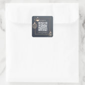QR-code Prettige feestdagen zakelijke kerstmis Vierkante Sticker (Tas)