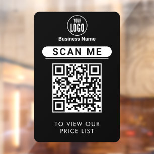 QR Code Prijzenlijst Zakelijk Logo Contactloos Raamsticker