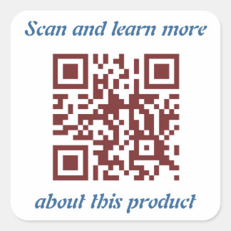 QR Code product informatie sjabloon Vierkante Sticker