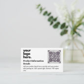 QR-code Productverpakking garantie — coupon Informatiekaartje (Staand voorkant)