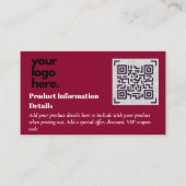 QR-code Productverpakking garantie — coupon Informatiekaartje (Voorkant)