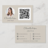 QR Code Professional Foto Terracotta Natural Bus Visitekaartje (Voorkant / Achterkant)
