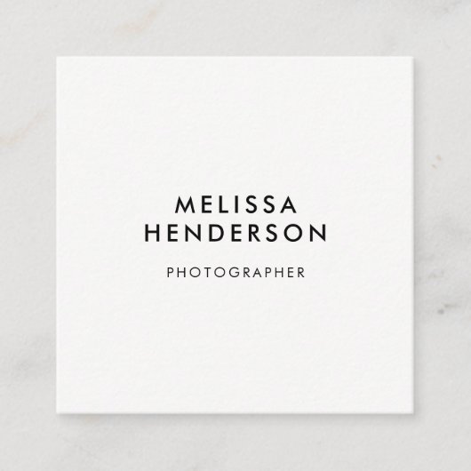 QR Code Professional Minimaal wit Vierkante Visitekaartje (Voorkant)