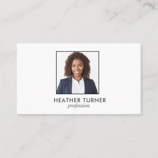 QR CODE Professional SQUARE Headshot Photo WHITE Visitekaartje (Voorkant)