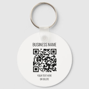 QR Code Professional White Business Name Circle Sleutelhanger