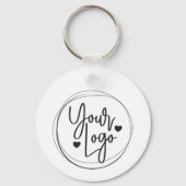 QR Code Professional White Business Name Circle Sleutelhanger (Achterkant)