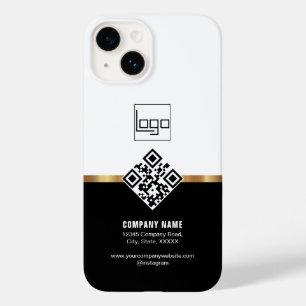 QR Code Professioneel Aangepaste Logo Zwart Goud M Case-Mate iPhone 14 Hoesje