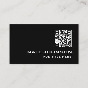 QR Code Professioneel Modern Zwart Visitekaartje