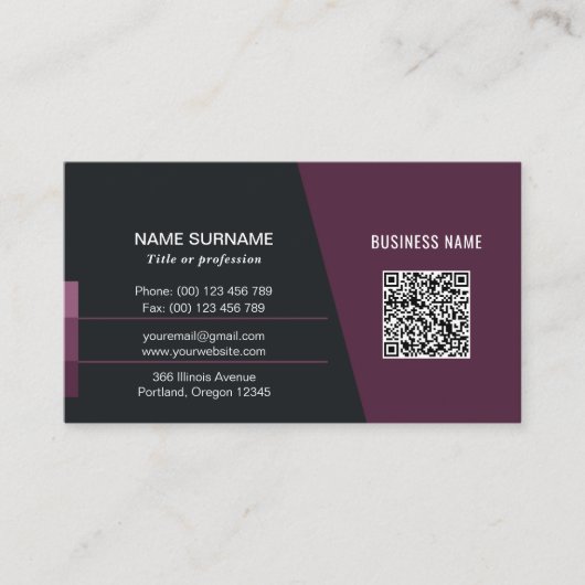 QR code professioneel visitekaartje met Logo (Voorkant)