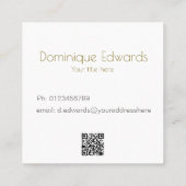 QR Code Professionele Blauwe Gouden Kleurenontwerp Vierkante Visitekaartje (Achterkant)