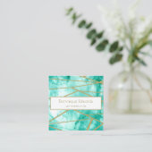 QR Code Professionele Blauwe Gouden Kleurenontwerp Vierkante Visitekaartje (Staand voorkant)