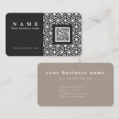 QR code professionele elegant zwart mesh Business  Visitekaartje (Voorkant / Achterkant)